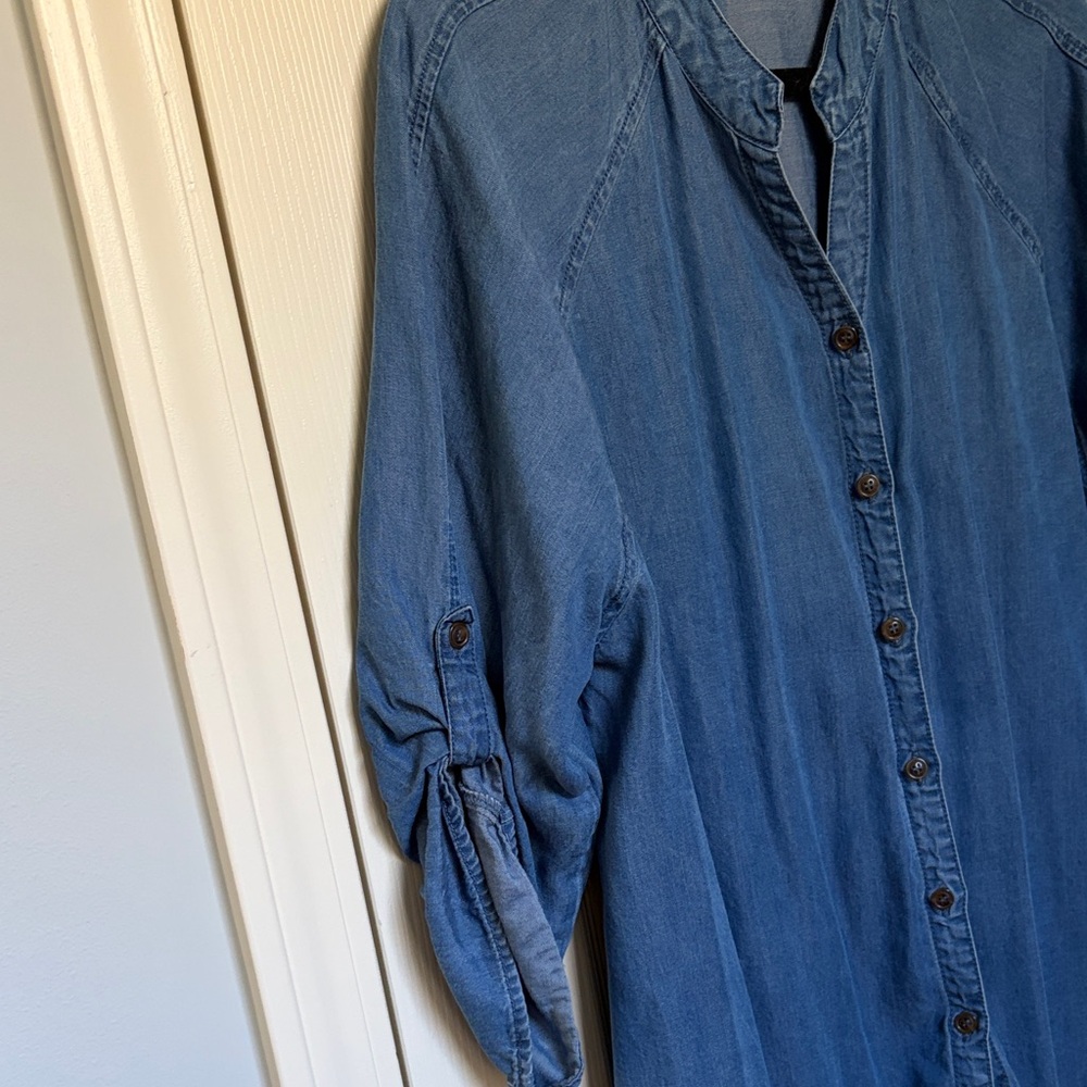 Universal Thread Indigo Button-Down Shirt - Picture 5 of 5